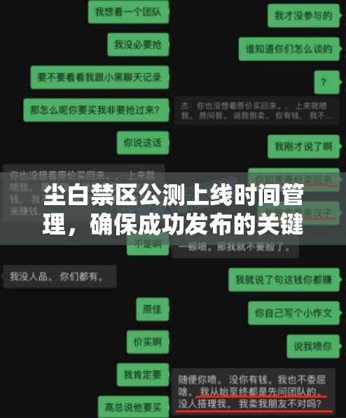 塵白禁區(qū)公測上線時間管理，確保成功發(fā)布的關(guān)鍵策略與重要性分析