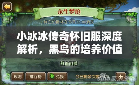 小冰冰傳奇懷舊服深度解析，黑鳥的培養(yǎng)價值與最佳陣容搭配策略