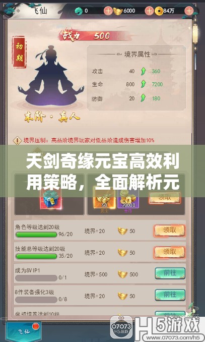 天劍奇緣元寶高效利用策略，全面解析元寶使用攻略，助你游戲更劃算