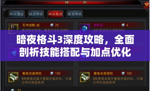 暗夜格斗3深度攻略，全面剖析技能搭配與加點優(yōu)化策略