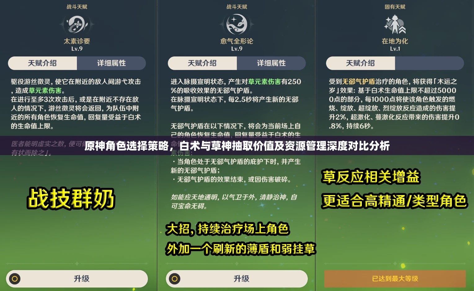 原神角色選擇策略，白術(shù)與草神抽取價(jià)值及資源管理深度對比分析