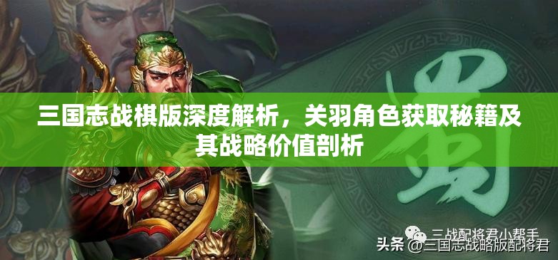 三國志戰(zhàn)棋版深度解析，關(guān)羽角色獲取秘籍及其戰(zhàn)略價值剖析