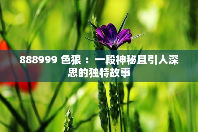 888999 色狼 ：一段神秘且引人深思的獨(dú)特故事