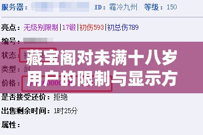 藏寶閣對未滿十八歲用戶的限制與顯示方式-及相關(guān)探討