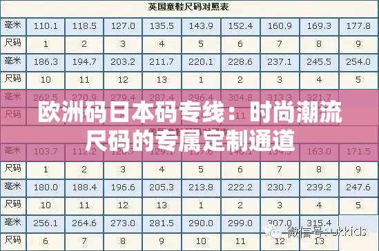 歐洲碼日本碼專線：時尚潮流尺碼的專屬定制通道