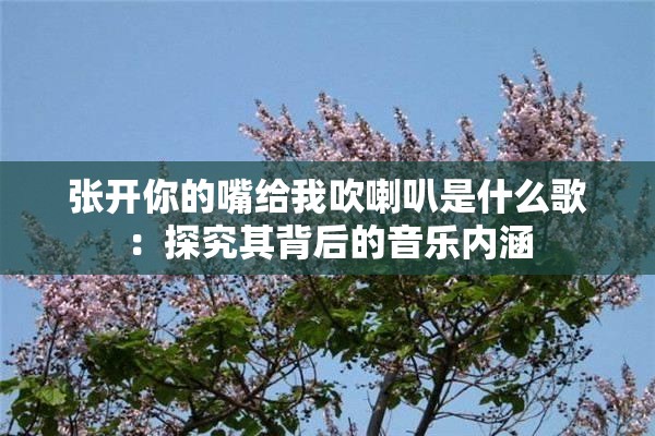 張開你的嘴給我吹喇叭是什么歌：探究其背后的音樂內(nèi)涵