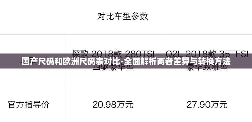 國(guó)產(chǎn)尺碼和歐洲尺碼表對(duì)比-全面解析兩者差異與轉(zhuǎn)換方法