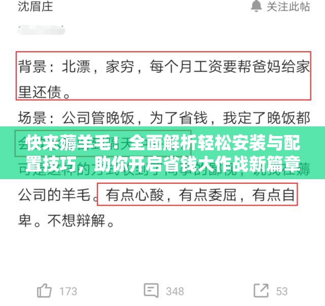 快來(lái)薅羊毛！全面解析輕松安裝與配置技巧，助你開啟省錢大作戰(zhàn)新篇章