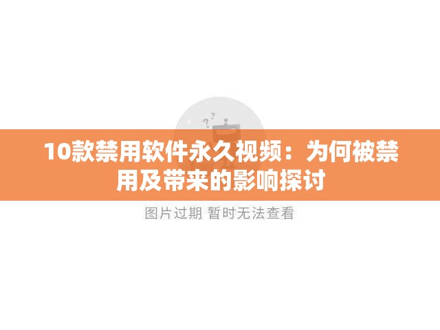 10款禁用軟件永久視頻：為何被禁用及帶來的影響探討