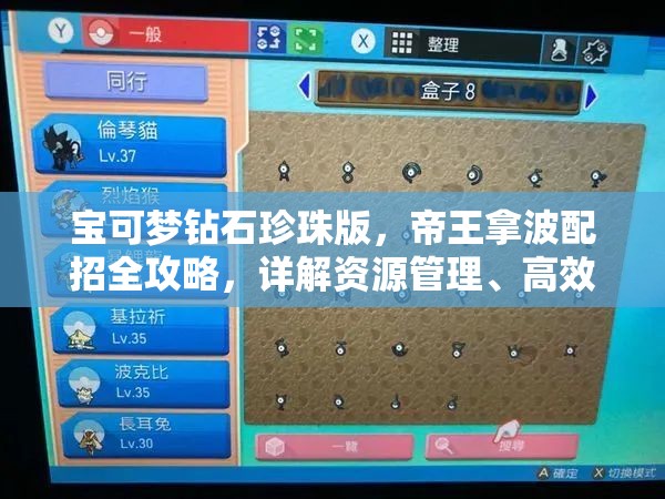 寶可夢鉆石珍珠版，帝王拿波配招全攻略，詳解資源管理、高效利用策略及防浪費技巧