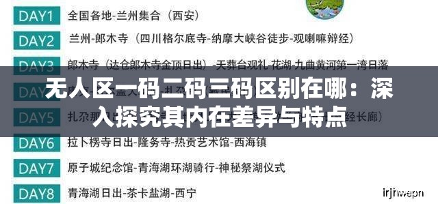 無人區(qū)一碼二碼三碼區(qū)別在哪：深入探究其內(nèi)在差異與特點(diǎn)