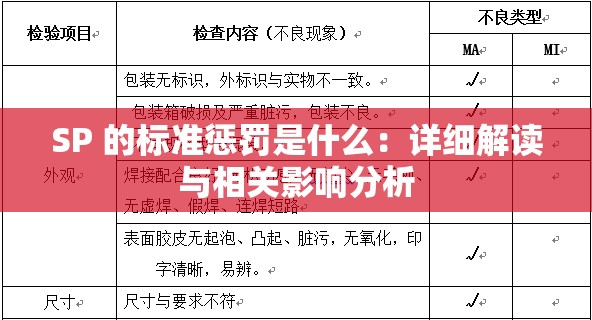 SP 的標(biāo)準(zhǔn)懲罰是什么：詳細(xì)解讀與相關(guān)影響分析