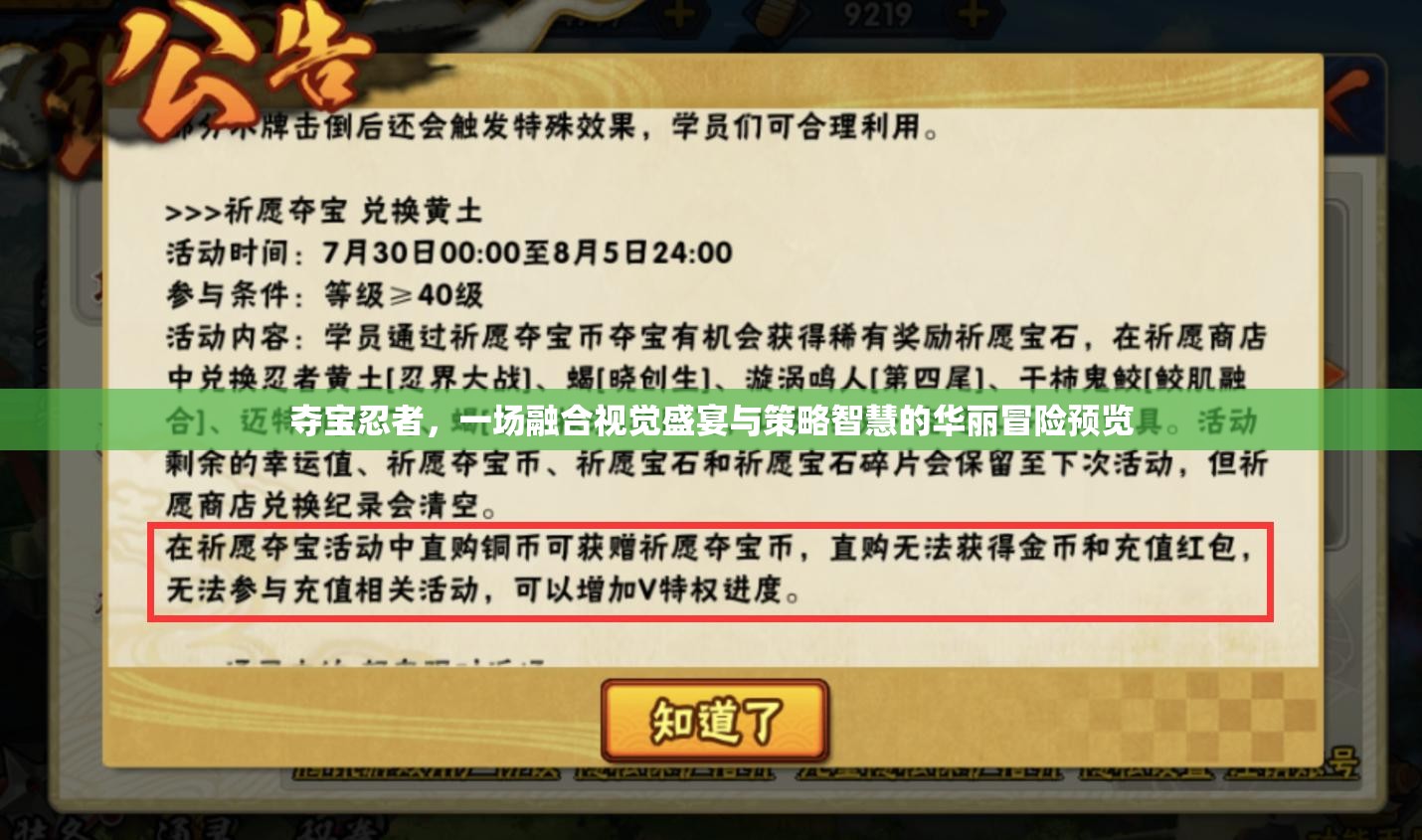奪寶忍者，一場融合視覺盛宴與策略智慧的華麗冒險預覽
