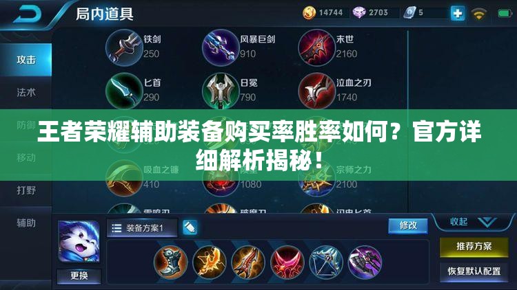 王者榮耀輔助裝備購買率勝率如何？官方詳細解析揭秘！