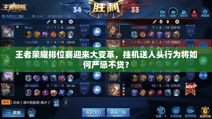王者榮耀排位賽迎來大變革，掛機(jī)送人頭行為將如何嚴(yán)懲不貸？
