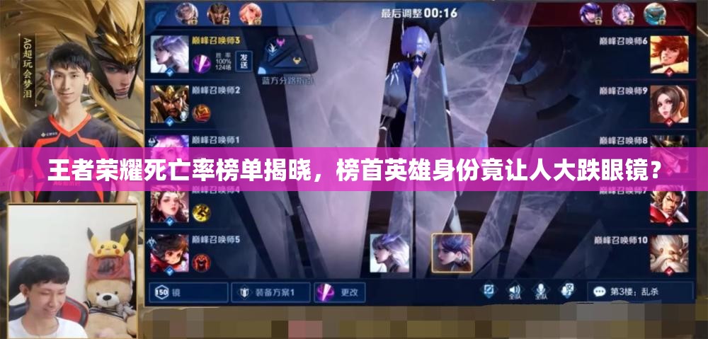 王者榮耀死亡率榜單揭曉，榜首英雄身份竟讓人大跌眼鏡？