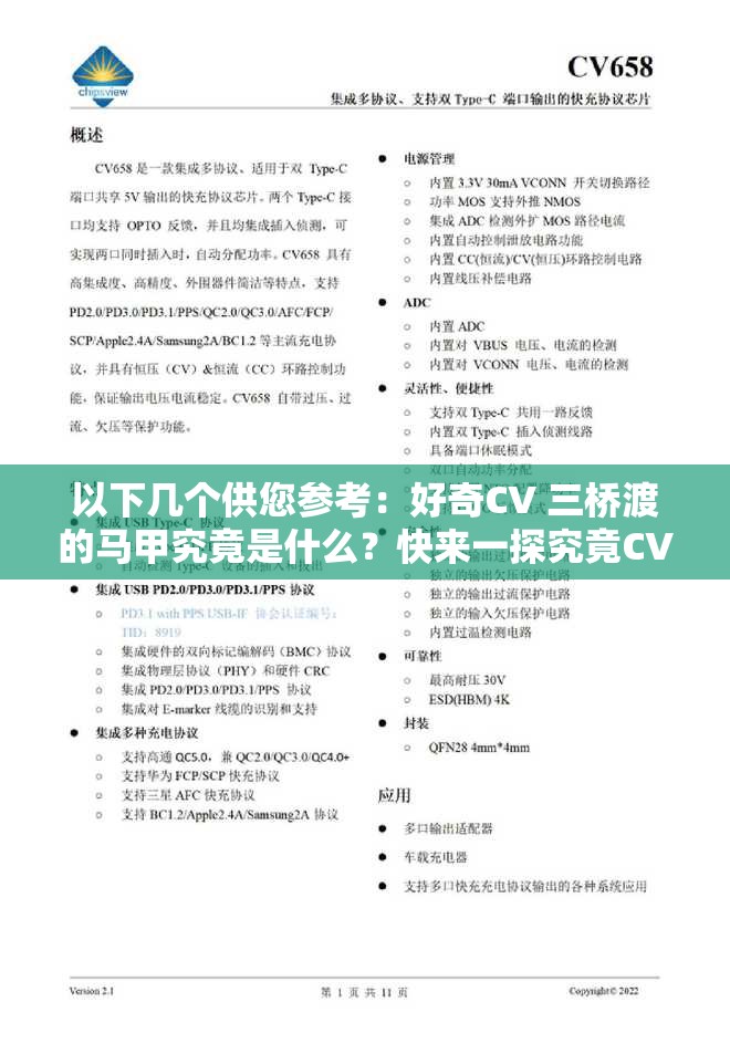 以下幾個供您參考：好奇CV 三橋渡的馬甲究竟是什么？快來一探究竟CV 三橋渡的馬甲之謎，你能猜到嗎？全網(wǎng)都在熱議想知道 CV 三橋渡的馬甲？這可能是你一直在尋找的答案