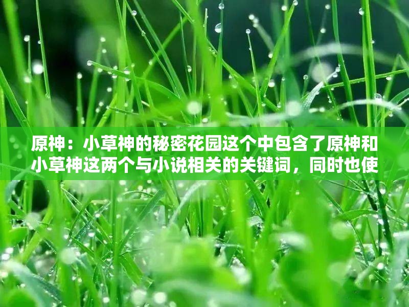 原神：小草神的秘密花園這個(gè)中包含了原神和小草神這兩個(gè)與小說相關(guān)的關(guān)鍵詞，同時(shí)也使用了一些富有吸引力的詞匯，如秘密花園，可以吸引讀者的興趣此外，長(zhǎng)度適中，符合百度 SEO 優(yōu)化的要求