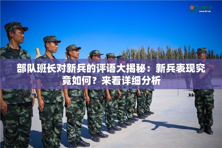 部隊班長對新兵的評語大揭秘：新兵表現(xiàn)究竟如何？來看詳細(xì)分析