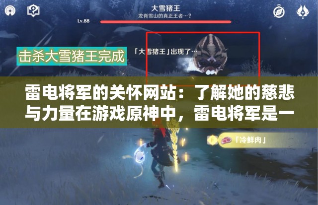雷電將軍的關(guān)懷網(wǎng)站：了解她的慈悲與力量在游戲原神中，雷電將軍是一位備受關(guān)注的角色她以其強大的實力和神秘的背景而聞名雷電將軍的關(guān)懷網(wǎng)站為玩家提供了更多了解她的機會在這個網(wǎng)站上，你可以深入了解她的慈悲與力量，探索她的故事和背景