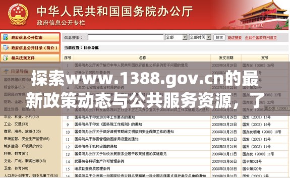 探索www.1388.gov.cn的最新政策動(dòng)態(tài)與公共服務(wù)資源，了解政府網(wǎng)站如何助力民眾便捷獲取信息