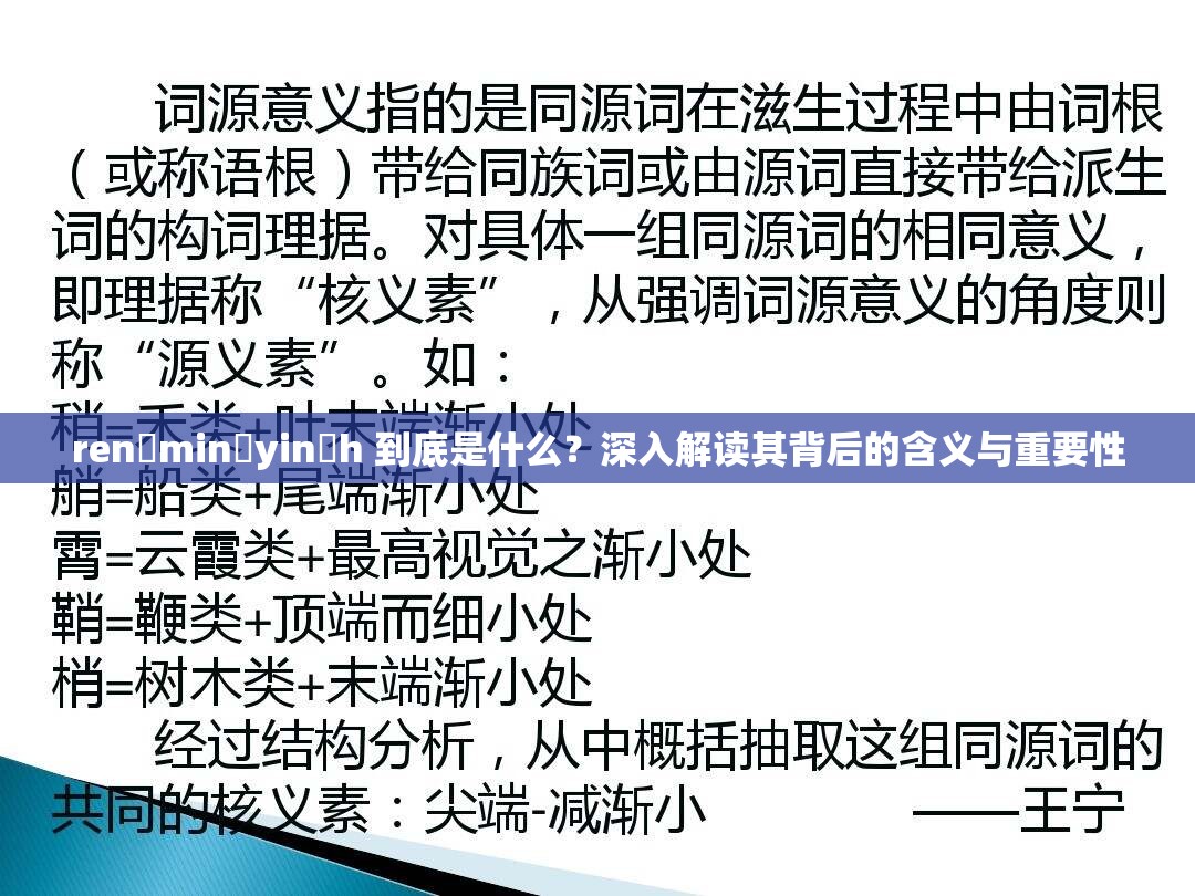 ren?min?yin?h 到底是什么？深入解讀其背后的含義與重要性