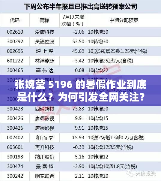 張婉瑩 5196 的暑假作業(yè)到底是什么？為何引發(fā)全網(wǎng)關(guān)注？
