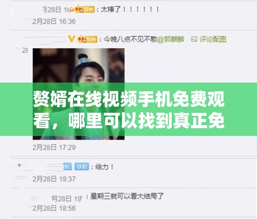 贅婿在線視頻手機(jī)免費觀看，哪里可以找到真正免費且高清的資源？