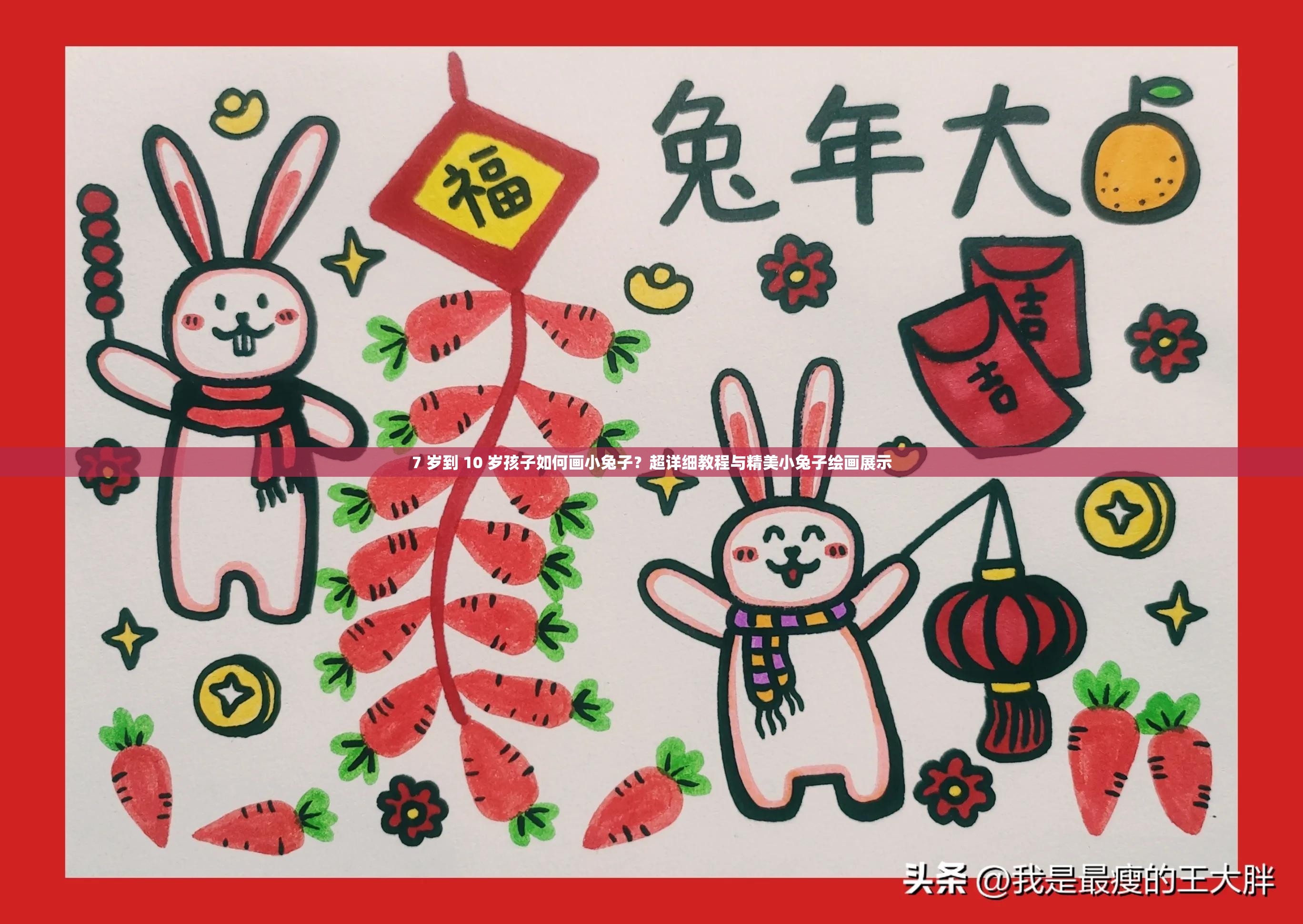 7 歲到 10 歲孩子如何畫小兔子？超詳細(xì)教程與精美小兔子繪畫展示