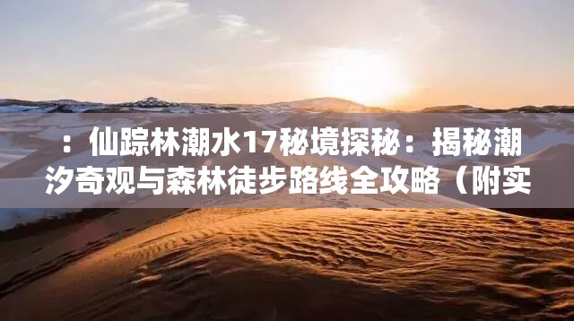 ：仙蹤林潮水17秘境探秘：揭秘潮汐奇觀與森林徒步路線全攻略（附實(shí)拍圖）解析：完整保留仙蹤林潮水17關(guān)鍵詞并前置，通過秘境探秘引發(fā)好奇心，結(jié)合潮汐奇觀突出自然景觀獨(dú)特性，森林徒步路線覆蓋戶外旅游長尾詞，全攻略+實(shí)拍圖暗示內(nèi)容實(shí)用性和視覺吸引力，符合百度用戶搜索攻略類內(nèi)容的行為習(xí)慣，同時通過場景化描述增強(qiáng)點(diǎn)擊轉(zhuǎn)化率