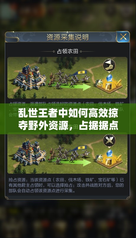 亂世王者中如何高效掠奪野外資源，占據(jù)據(jù)點并成功征集糧食？