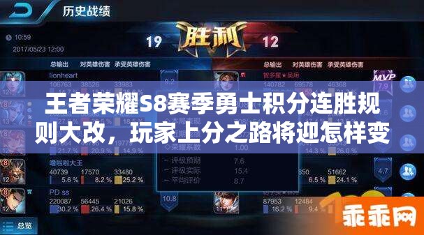 王者榮耀S8賽季勇士積分連勝規(guī)則大改，玩家上分之路將迎怎樣變革？