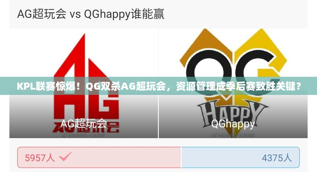 KPL聯(lián)賽驚爆！QG雙殺AG超玩會(huì)，資源管理成季后賽致勝關(guān)鍵？