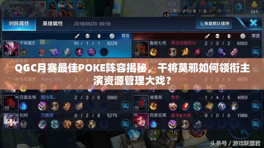 QGC月賽最佳POKE陣容揭秘，干將莫邪如何領銜主演資源管理大戲？