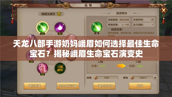天龍八部手游奶媽峨眉如何選擇最佳生命寶石？揭秘峨眉生命寶石演變史