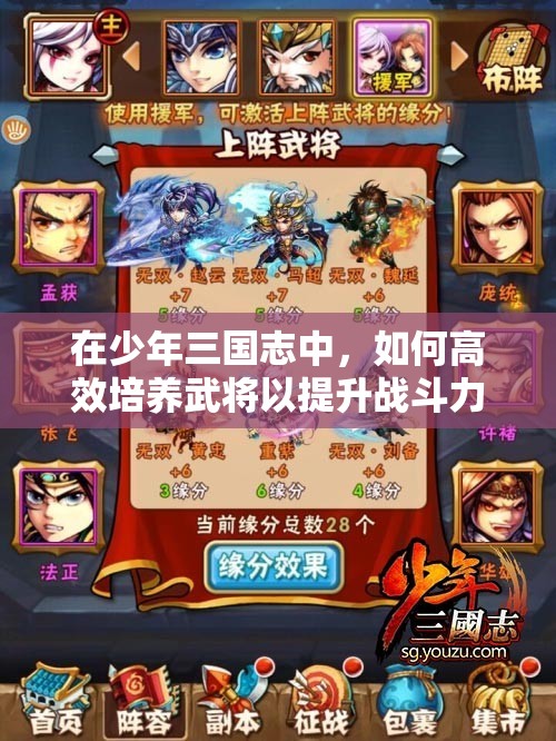 在少年三國(guó)志中，如何高效培養(yǎng)武將以提升戰(zhàn)斗力？