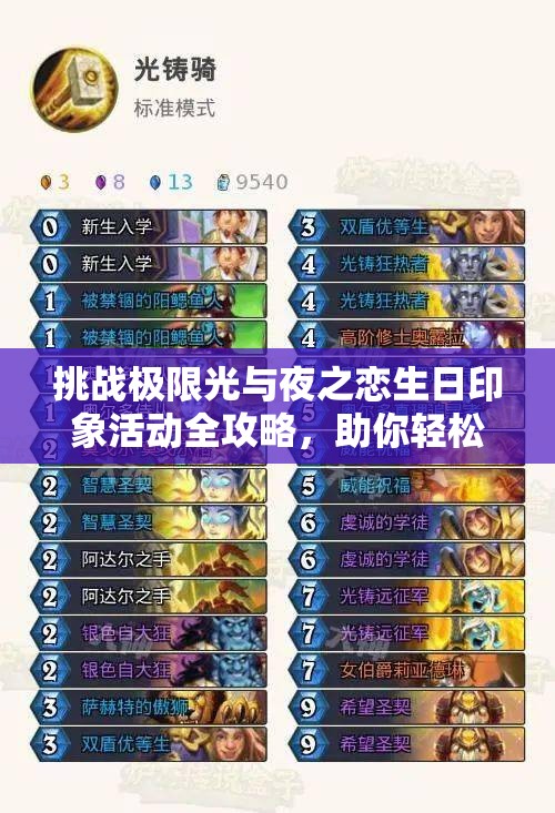 挑戰(zhàn)極限光與夜之戀生日印象活動(dòng)全攻略，助你輕松拿下所有獎(jiǎng)勵(lì)