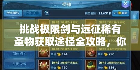 挑戰(zhàn)極限劍與遠征稀有圣物獲取途徑全攻略，你掌握了嗎？