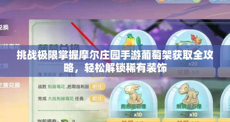 挑戰(zhàn)極限掌握摩爾莊園手游葡萄架獲取全攻略，輕松解鎖稀有裝飾