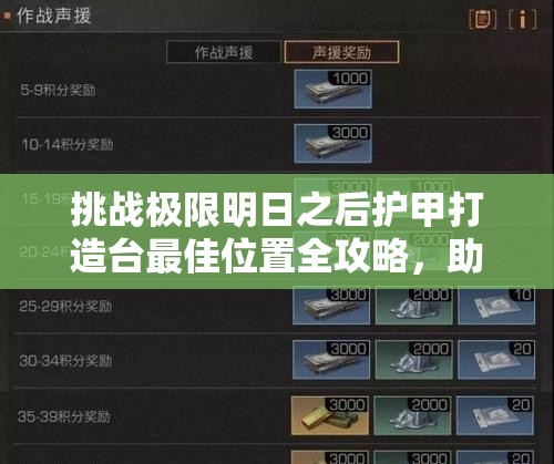挑戰(zhàn)極限明日之后護甲打造臺最佳位置全攻略，助你輕松制霸生存戰(zhàn)場